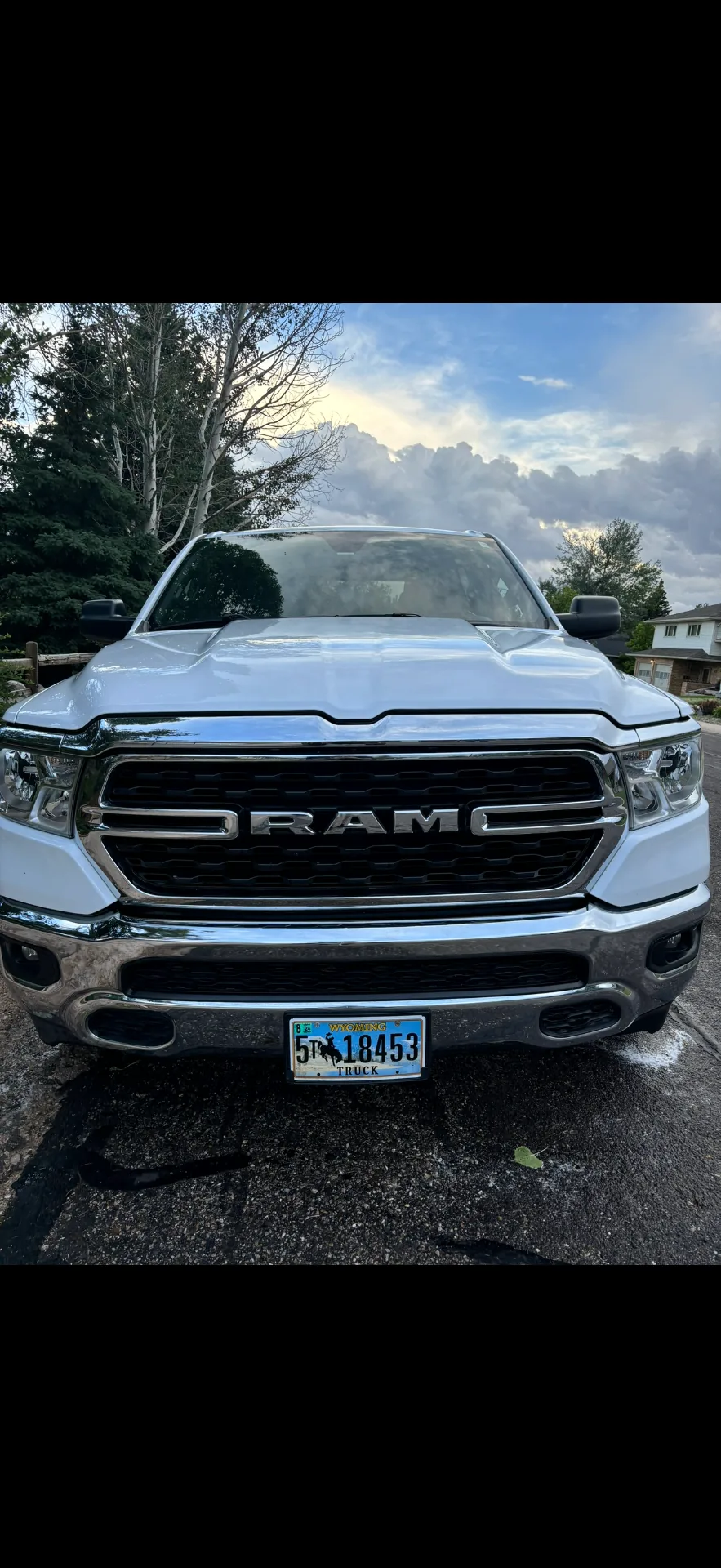 Freshly detailed Ram truck front view